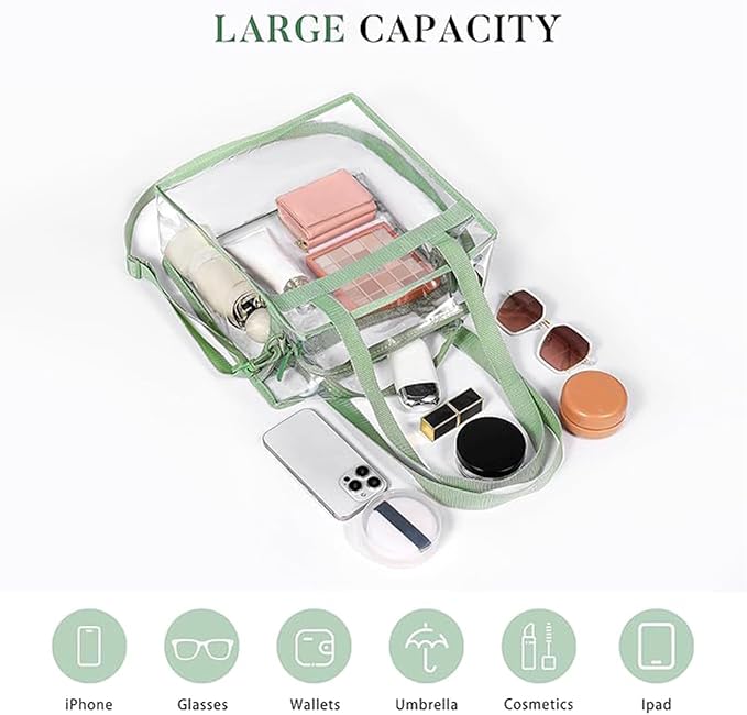 BAGAIL Clear Bags 12x6x12 Stadium Approved Clear Tote Bag - Image 5