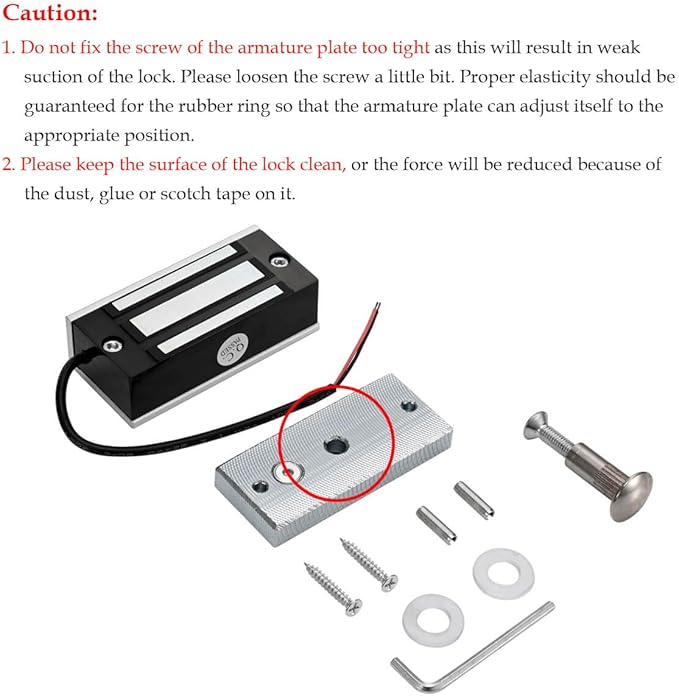 Electric Magnetic Lock 60KG 130LBS Holding Force Electromagnet Lock 12V Fail Safe NC Mode Single Door for Access Control System