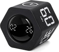 Productivity Timer 1, 5, 10, 30, 60 Minutes Preset, Desk Cube Timer with Gravity Sensor/Mute/Vibration for ADHD, Work, Study, Kitchen, Back to School (1, Black)