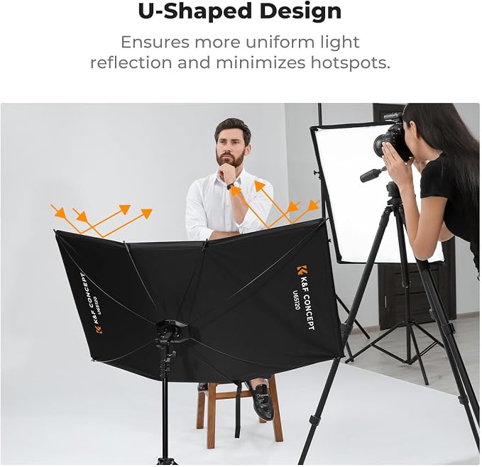 K&F CONCEPT Curved Reflector, Quick-Open Clamshell Light Reflector - Image 3