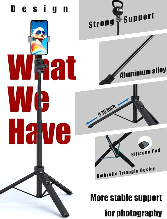 70" Action Camera Tripod for DJI, Extendable Selfie Stick Tripod - Image 7