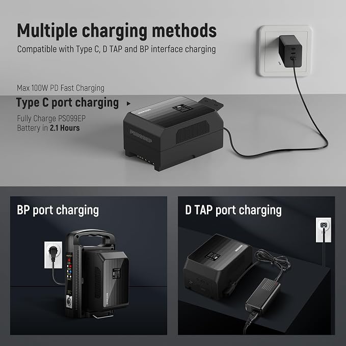 NEEWER Mini V Mount Battery PS099EP, 6800mAh 99Wh V Lock Battery - Image 4