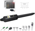 TOPENS A3S Automatic Solar Gate Opener for Light Duty Single Swing Gates Up to 12ft, Single Swing Gate Operator Battery Powered with Remote Control Kit Gate Motor Solar Panel Included