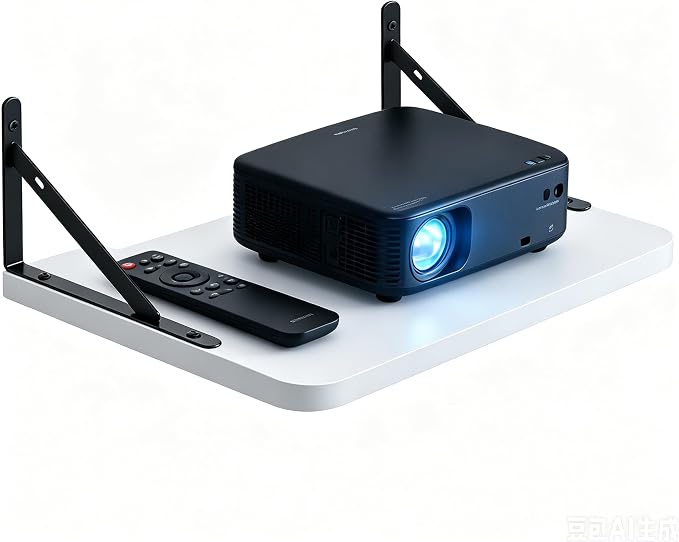 Floating Projector Shelf for Wall, Solid Wood AV Wall Mount Shelf for Router by Arelaxedandcomfortablelife