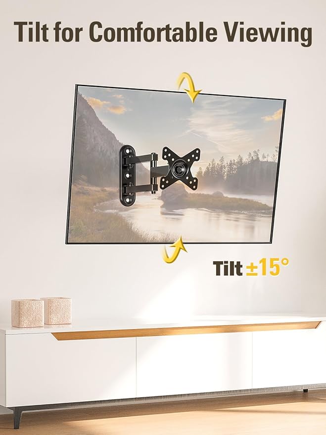Mounting Dream UL Listed Full Motion Monitor Wall Mount TV Bracket for 10-26 Inch LED, LCD Flat Screen TVs and Monitors, TV Mount with Swivel Articulating Arm, Up to VESA 100x100mm and 33LBS MD2463