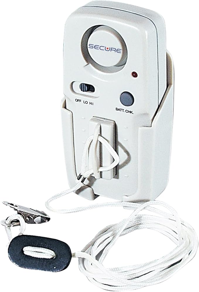 Secure Safety Solutions Magnet Pull Cord Chair & Bed Alarm for Elderly Adults with On/Off Switch - Fall Prevention Monitor Seniors in Bed, Chair or Wheelchair - Caregiver Alert for Dementia Patients