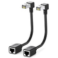 2Pack Cat6 Extension Cable 90 Degree 10cm-4inch, CAT 6 Ethernet Extender Right by JUXINICE