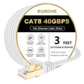 BUSOHE Cat 8 Ethernet Cable 3 FT 2Pack, 40Gbps 2000Mhz High Speed Flat Cat8 by BUSOHE