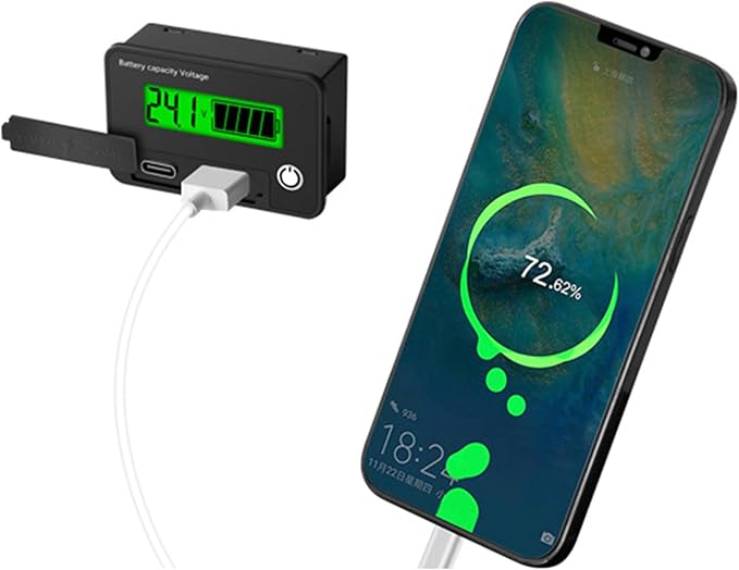 MOAIYU DC8-30V Electricity Meter Digital LCD Display Car Battery Charging Levels Indicators Leads Acid Lithium Voltmeter
