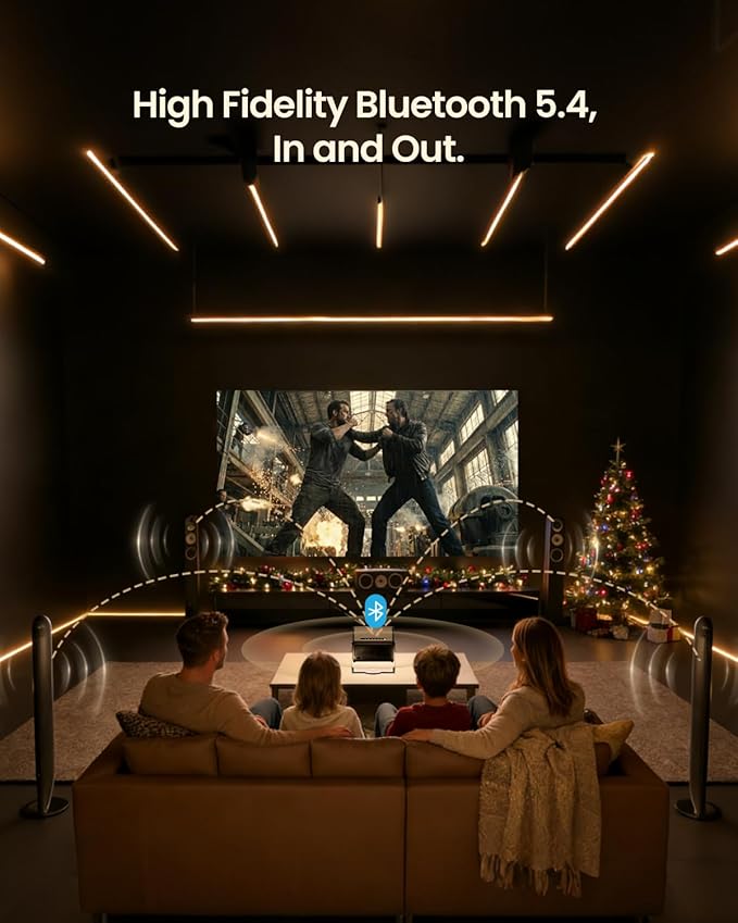 4K Projector with WiFi and Bluetooth, Home Theater 1500 ANSI Lumen Movie Projector,30W Dolby Audio, Licensed Apps Smart Projector,Auto Focus/Keystone,MEMC,360° Adjustable Swivel Stand