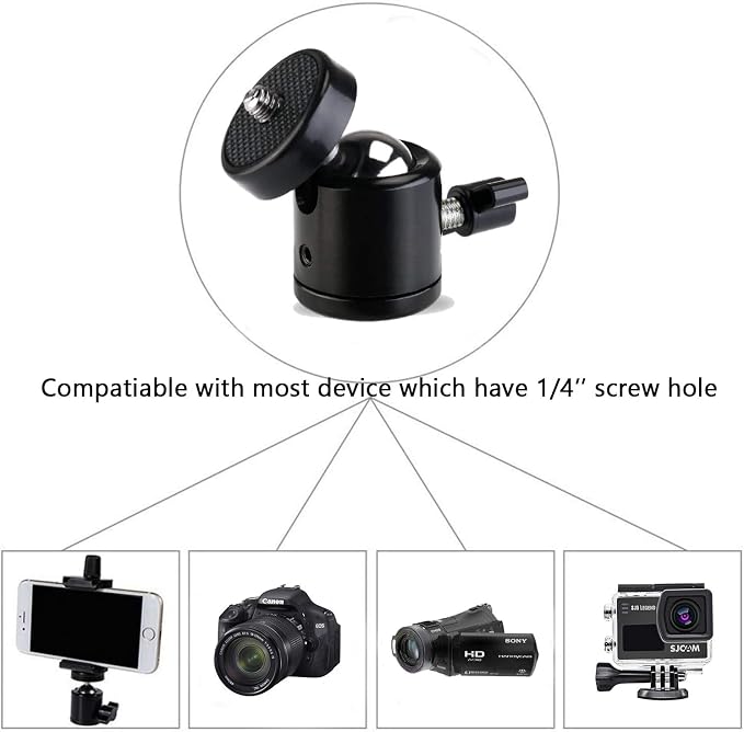 Universal 1/4" Swivel Mini Ball Head Screw Tripod Mount（2 Pack）, EszkozTA360 - Image 6