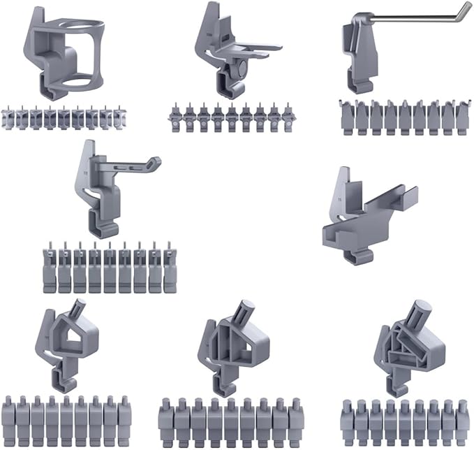 TROPEK 71-Piece Bracket Kit | Compatible with Wall Control | Assorted Hooks to hangscrewdrivers sockets Pliers Hammers Calipers Merchandise Scissors Paint Brushes for Tool Wall Organization