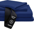 THE LAD COLLECTIVE 3.0 King Bedding Set - King Bedding Sets - 4-Piece Bedset w/Fitted Sheet, Top Sheet & 2 Standard Pillowcases [Duvet Not Included] - Bamboo-Cotton - Atlantic [Navy Blue]