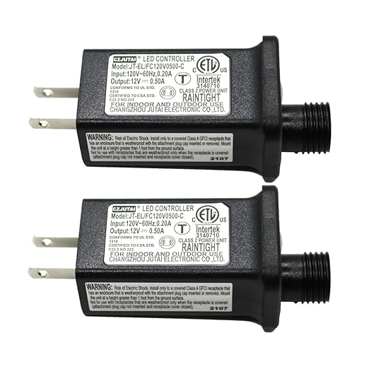 2 Pcs 8 Mode Light LED Transformer 12V LED Controller Class 2 Power Supply,Transformer US Plug Adapter Replacement for String Light, not Fit 8 Mode with Control Box and 1 Mode String Light