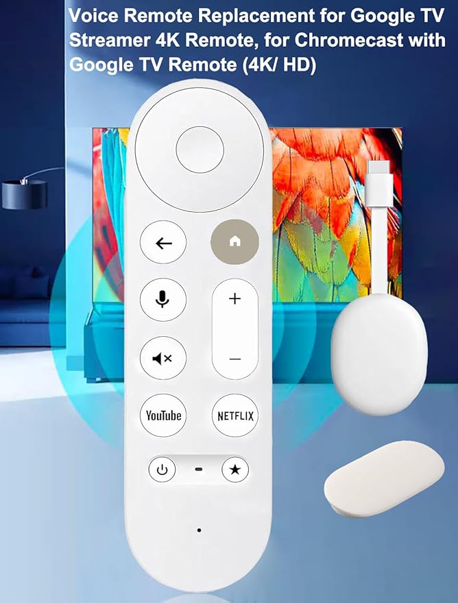 Upgrade New Replacemen Remote Voice Control Only for Chromecast-Google-TV 4K/ HD, for Google TV Streamer (4K) Box