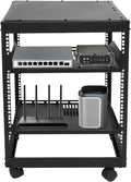 12U Open Frame Server Rack for IT & AV Gear 23-40 in Adjustable Depth Wall by Gelacie