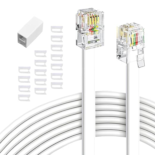 moeverEX Phone Extension Cord 50 Ft, Telephone Cable by moeverEx