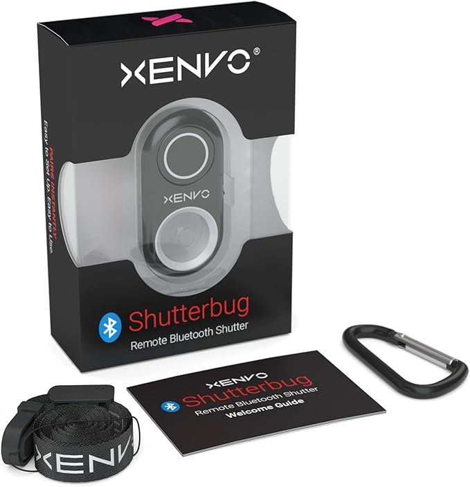 Xenvo Shutterbug - Camera Shutter Remote Control - Bluetooth Wireless Selfie Button Clicker - Compatible with iPhone, iPad, Android, Samsung, and Google Pixel Cell Phones, Smartphones and Tablets