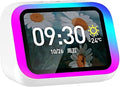 Felvoro White Smart Alarm Clock with Wireless Bluetooth 5.4 Speaker & Dynamic RGB Light,Hi-fi Stereo Sound,Hd Large Screen Display