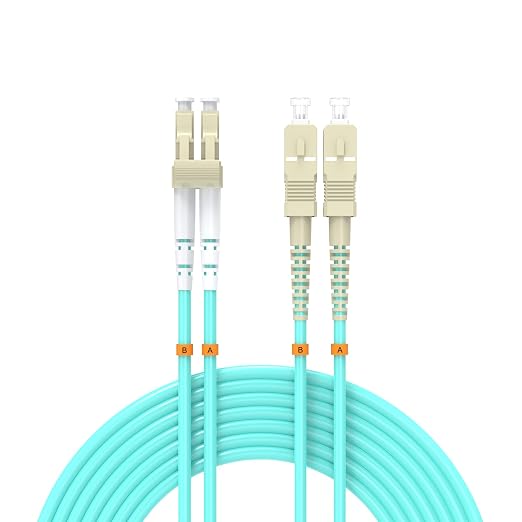 Fiber Patch Cable 5ft/1.5meters LC/UPC to SC/UPC OM3 10Gb/Gigabit MultiMode by Buacoz