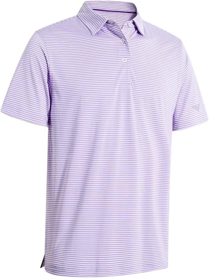 Golf Shirts for Men Dry Fit Short Sleeve Print Performance Moisture Wicking Polo Shirt