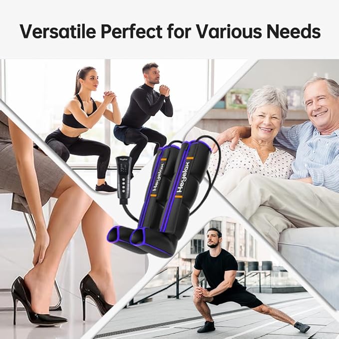 Heyelax Leg Compression Massager for Circulation and Pain Relief FSA, Recovery Boots Sleeve for Fast Therapy, Full Leg Massager as Ideal Gifts for Women Men (Medium)