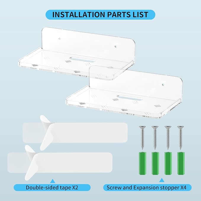 Wall Mount Floating Shelves for 2 Pcs Security Camera Shelf Mini Speaker Other - Image 7
