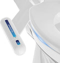 Ultra-Slim Bidet Attachment for Toilet, Non-Electric Dual Nozzle (Rear & Feminine Wash), Adjustable Fresh Cold Water Pressure, Stainless Steel Inlet, Easy to Install(Blue & White)