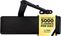 LYNN HARDWARE Extra Heavy Duty Automatic Door Closer (Matte Black) - Commercial Grade, Contractors Choice, Adjustable Speed, Delayed Closing Timer, 3 Mounting Options, 3 Hour Fire Rated (DC9016 Model)