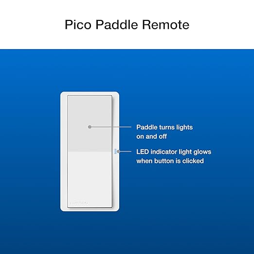 Lutron Claro Smart Switch 3-Way Kit for Caseta Smart Lighting, Includes Wall Plate, Pico Paddle Remote, and Bracket, Neutral Required, DVRF-PKG1S-WH