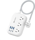 Beeiker Short Extension Cord 1 Ft- 6 USB(3 USB C) Travel Power Strip with 24W USB Charging Station and 3 Outlets, 1Ft Small Flat Plug Extension Cord Surge Protector for Travel Home College Dorm 1625W