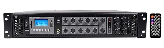 Rockville RCS350-6 350W 6 Zone 70V Commercial Amplifier, Bluetooth, USB, Optical, Rack Mount, for Restaurants and Offices