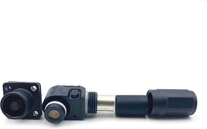 1 Set Battery Energy Storage Connector, 200A 50mm² High Current Connectors Quick Plug Terminal Black Right Angle Plug and Socket IP67 Waterproof Power Adapter (200A, Black)
