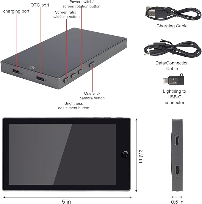 LANBOUY Selfie Screen Back Camera Monitor Phone Vlog Magnetic Selfie Screen Mirroring Vlogging Content Creator Kit for Live Stream Tiktok, Compatible with iPhone