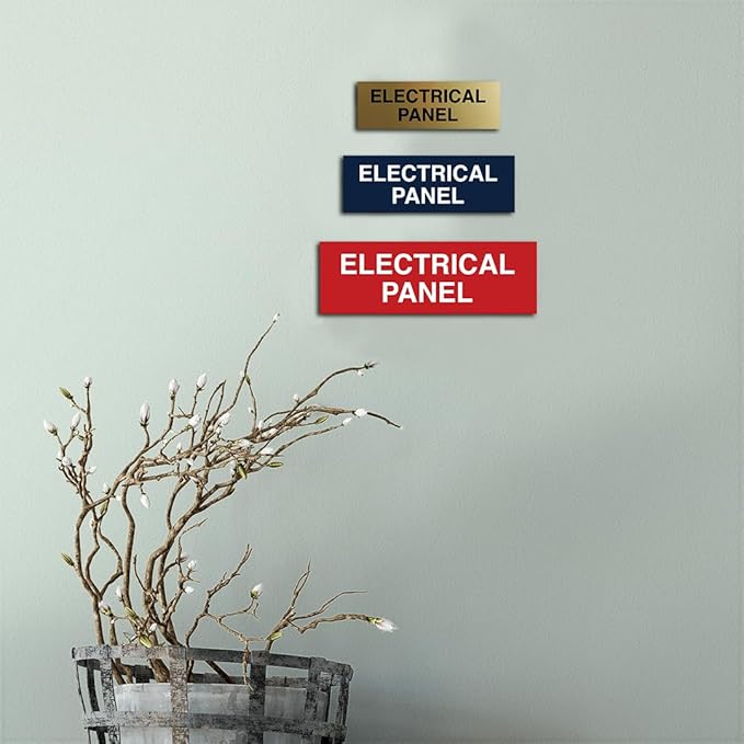 All Quality Basic Electrical Panel Sign - Fire Regulation Safety Compliance Sign - Red/Yellow - Medium (5 Pack)