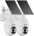 ANRAN 2K Solar Security Camera Wireless Outdoor, 2 Pack Battery-Powered WiFi by ANRAN
