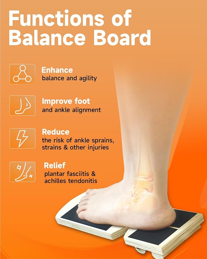 Ankle Strengthener & Single Leg Balance Board, Foot Strengthener for Plantar Fasciitis & Achilles Tendonitis, Physical Therapy, Sprain Recovery & Arch Support