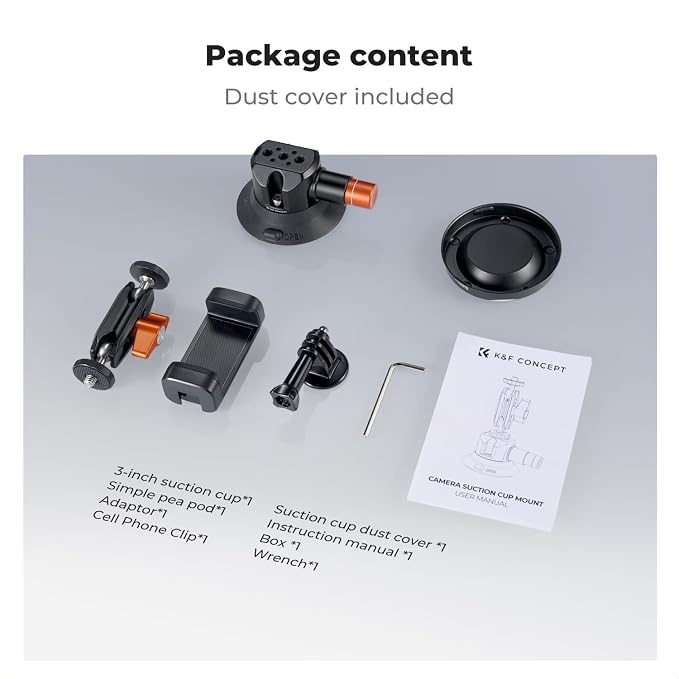 K&F CONCEPT 3" Suction Cup Mount - Image 7