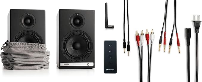Audioengine HD6 Premium Powered Bookshelf Speakers | 150W Audiophile-Grade Bluetooth 5.0 Speakers with aptX HD | 24-Bit DAC | Real Wood Veneer