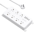 TROND Power Strip Surge Protector, 7 Widely Spaced Outlets with 2 USB A and 2 USB C, ETL Listed 1700J, Wall Mount, Flat Plug 5ft Extension Cord 14AWG Heavy Duty, for Home, Office Garage, White
