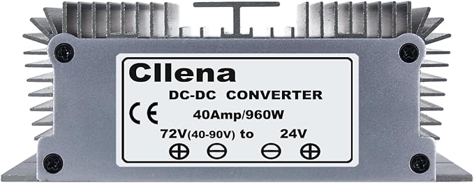 Cllena DC 40V-90V to 24V 40A 960W Converter Voltage Regulator Reducer 48V 60V 72V Step Down to 24V Converter Waterproof Buck Transformer Power Supply for Golf Cart Club Car LED Light