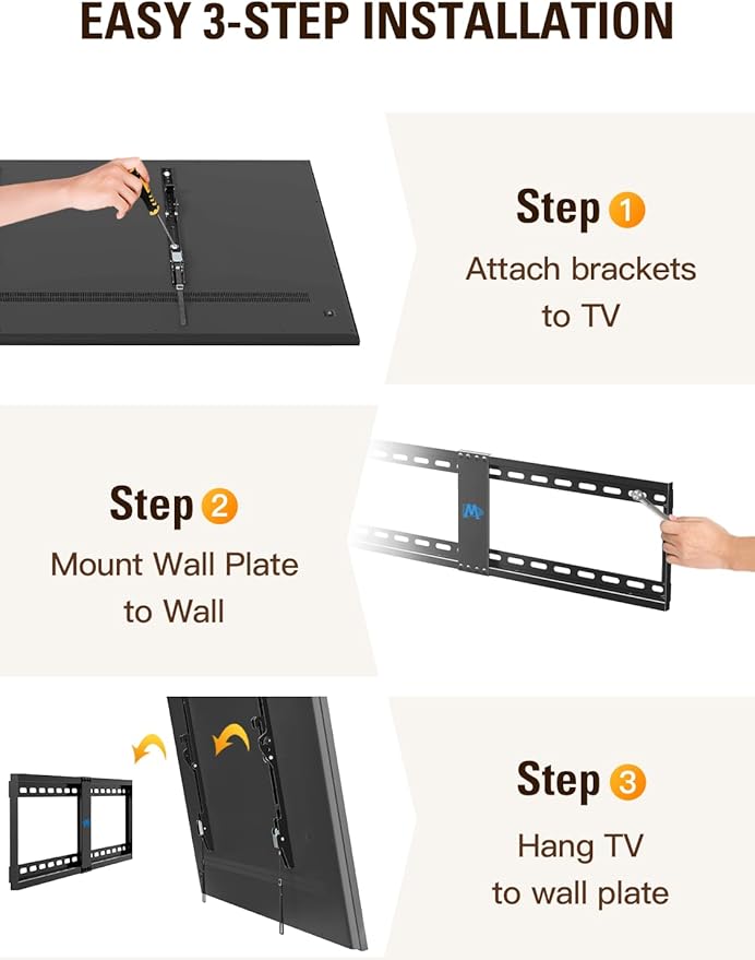 Mounting Dream Tilt TV Wall Mount for Most 42-84 inch TV, Universal Tilt TV Mount Wall Bracket with Low Profile Design, Max VESA 800x400mm and 132 LBS, Easy for Centering on 16", 18", 24", 32" Studs