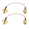 coaxial Cable SMA Female Jack to SMA Male Plug Pigtail Cable 4 Holes Flange by RedYutou-CableConnectivity