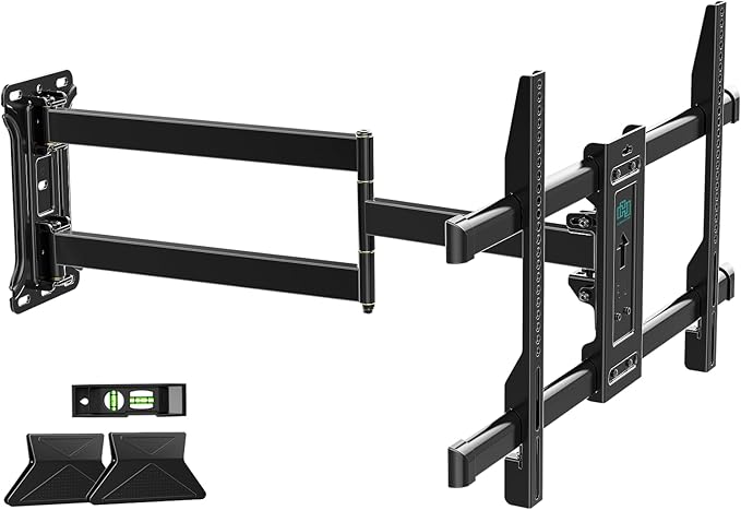 HCMOUNTING Pre-Assembled Corner TV Wall Mount for 32-80" TVs, Full Motion with Smooth Gliding Extension, 30" Long Arm, Single Stud Installation Holds 100lbs, Max VESA 600x400mm