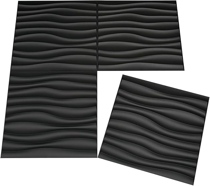 Art3d PVC Wave Panels for Interior Wall Decor, Antique Copper Textured 3D Wall Tiles, 19.7" x 19.7" (12-Pack)