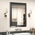 SMIROR Matte Black Bathroom Mirror for Over Sink 28x 36 inch, Metal Thick Frame Rectangle Vanity Mirror for Wall, Anti-Rust, Horizontally or Vertically Mounted