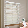 Tokblind Motorized Sheer Shade with Remote Control, Light Filtering Electric Roller Blind Compatible with Alexa via Hub, Rechargeable Smart Window Shade Custom Size (Light Filtering Texture Beige)