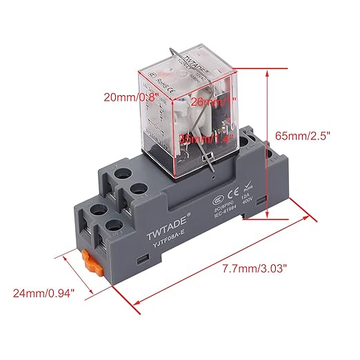 TWTADE AC 110V/120V Relay 10A Electromagnetic Power Coil Relay 8 Pins DPDT 2NO+2NC with Indicator Light and Socket Base -YJ2N-LY