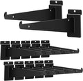 APOCHON 12 Pack Slatwall Shelf Bracket 12 inch, Heavy Duty Slatwall Knife Shelf Bracket for Slat Wall, Metal Slatwall Accessories with Lip for Slatwall Panels Shelving Display Home Commercial