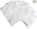 AULIGET 4-Piece White Marble Look Peel and Stick Backsplash Wall Tiles, 3" x 6" PVC Faux Stone Stick on Tile for Backsplash Kitchen, Bathroom, Laundry Room, Camper, Fireplace